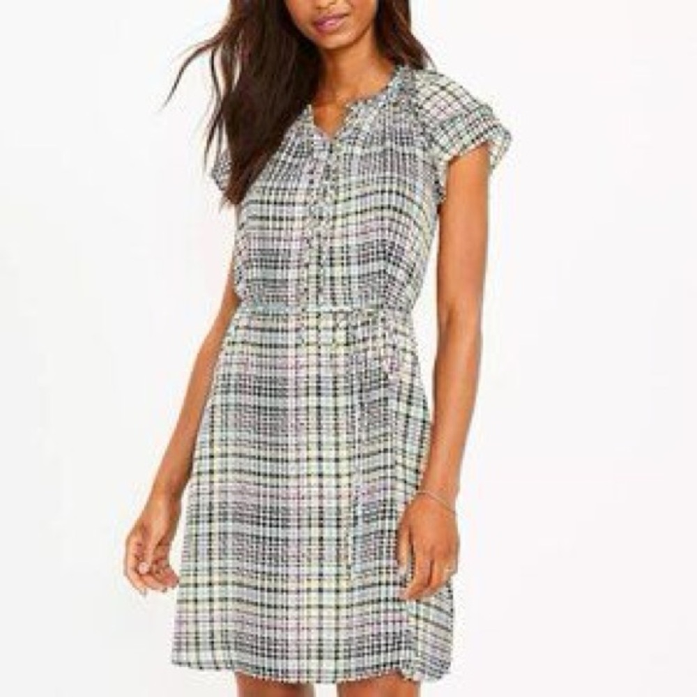 LOFT Multicolor Plaid Midi Dress - Picture 10 of 10